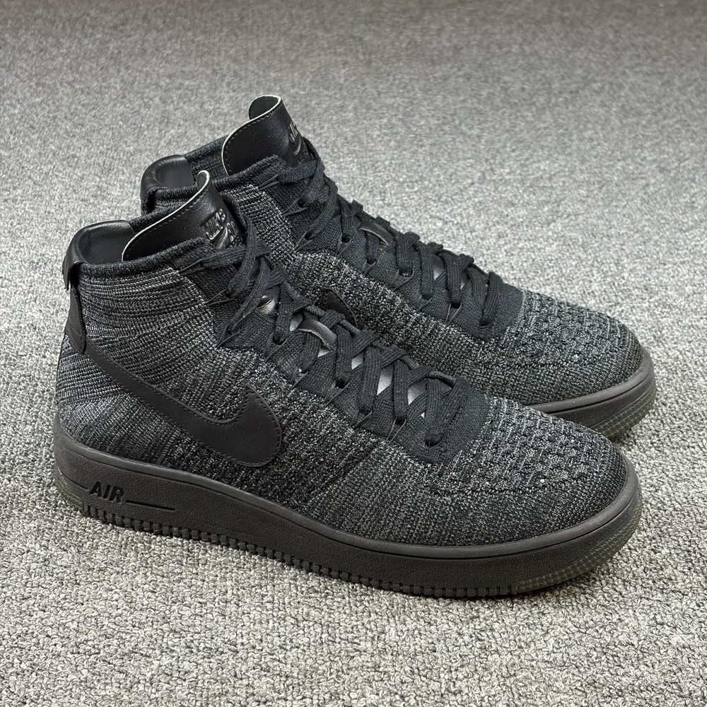 Nike Air Force 1 Ultra Flyknit Mid Dark Grey Black 817420-001 Men's Size 10
